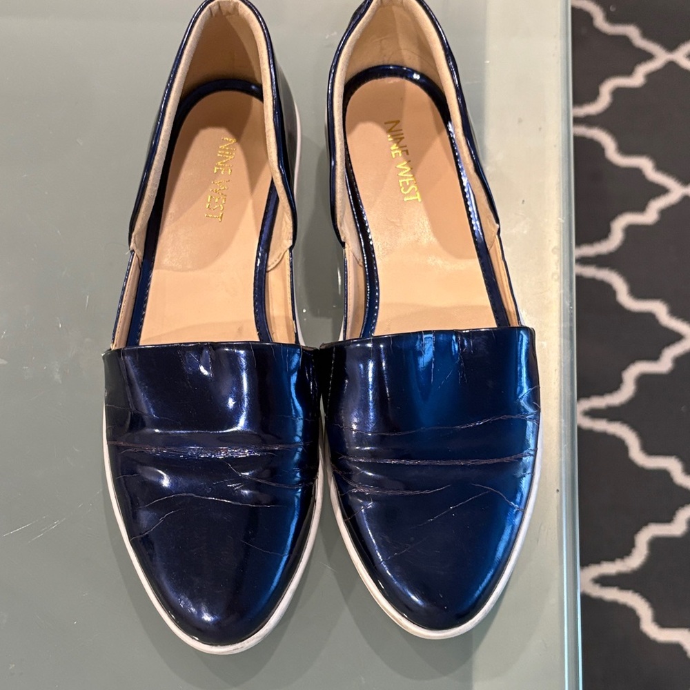 Nine West Shiny Blue Flats